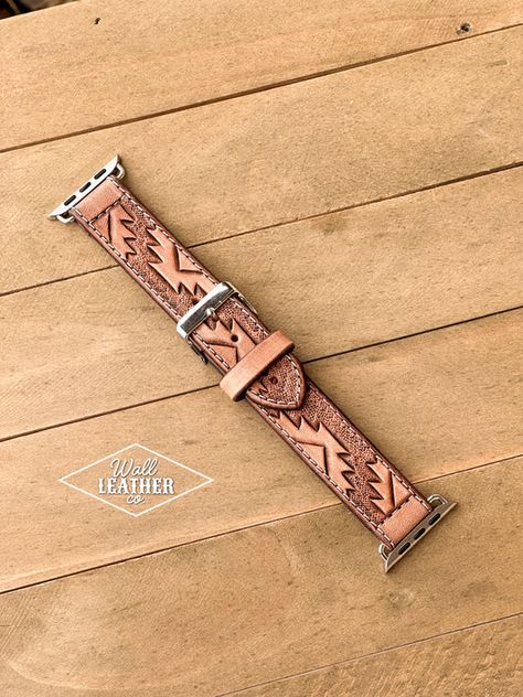 Watch Bands – Wall Leather Co. LLC Leather Watch Band Pattern, Diy Leather Watch Band, Tooled Leather Watch Bands, Leather Apple Watch Band Women, Watch Types, Watch Bands Leather, Leather Creations, Apple Watch Bands Women, Leather Making