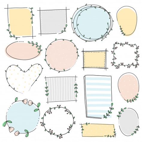 Doodle Boarders And Frames, Borders For Pictures, Flower Frame Design Simple, Simple Designs For Projects Border, Drawing Frames Border, Border Drawing Design Doodle Frames, Border For Pictures, Circle Design For Project, Frame Design Border Drawing