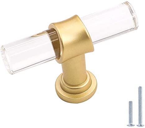 30 Pack Peaha Knobs for Dresser Drawers Acrylic Drawer Knobs Brushed Brass Cabinet Hardware Kitchen Cabinet Knobs Single Hole, 2in Length - - Amazon.com Brushed Brass Cabinet Hardware, Brushed Brass Cabinet, Knobs For Dresser, Kitchen Drawer Handles, Modern Drawer Pulls, Gold Cabinet Handles, Gold Drawer Pulls, Kitchen Cupboard Handles, Acrylic Drawers