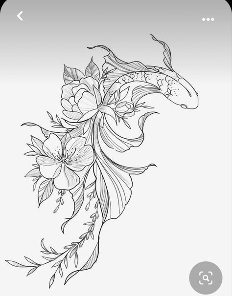 Koi Fish Leg Tattoo, Back Leg Tattoo, Sleeve Tattoo Ideas For Women, Leg Tattoo Design, Tattoos Black And White, Koi Fish Designs, Pisces Tattoos, Muster Tattoos, Stylist Tattoos