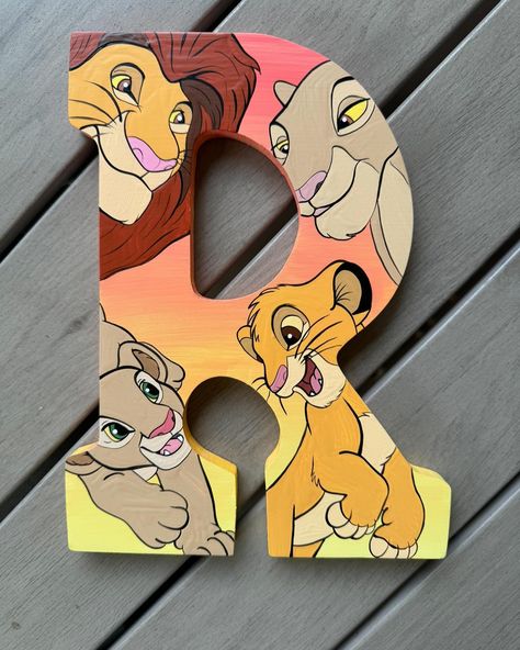 Wood Letter Painting Ideas, Letter Painting, Baby Room Paintings, Baby Drawing, Canvas Painting Designs, Dream Baby, Painted Letters, Happy Mother, Disney Diy