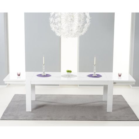 Wayfair- 8 seater with chairs. £1090. High Gloss Dining Table, High Gloss Furniture, White Dining Table, Oak Chair, Extending Dining Table, Dining Furniture Sets, Marble Dining, Oak Dining Table, Dining Table Marble