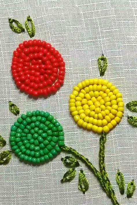 Learn this Super Easy Embroidery Design With Seed Beads. Speak your Heart through Hands, Happy Stitching ♡ #beadsembroidery #beadswork Super Easy, Seed Beads, Bead Work, Embroidery Designs, Embroidery, Beads, Design