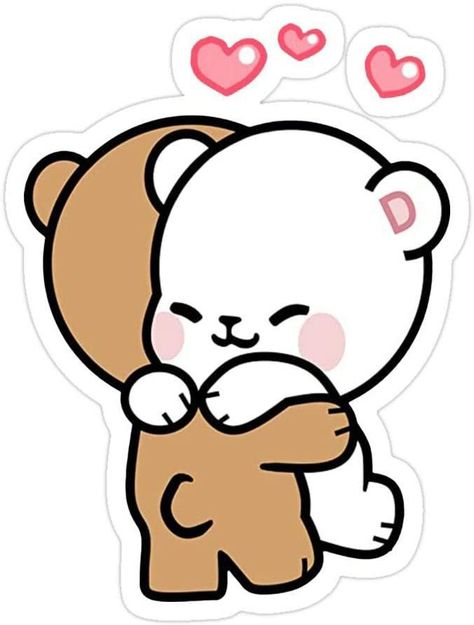 Hug Cartoon, Milk And Mocha, Happy Valentines Day Pictures, Hug Stickers, Cute Hug, Happy Birthday Printable, Bear Drawing, Cute Bear Drawings, Happy Stickers