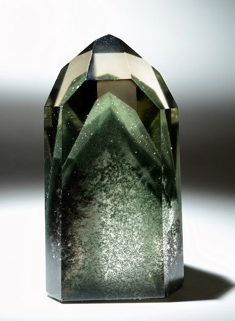 Quartz Phantom  All of the natural crystal faces have been polished to better show the chlorite inclusion that produced the phantom crysta Crystal Seashells, Phantom Quartz, Beautiful Rocks, The Phantom, Mineral Stone, Minerals And Gemstones, Rocks And Gems, Gems And Minerals, Stone Rocks