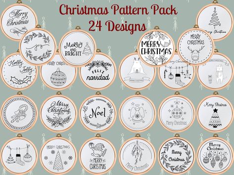 Christmas Hand Embroidery, Winter Embroidery, Beginner Embroidery, Christmas Embroidery Patterns, Digital Embroidery Patterns, Floral Embroidery Patterns, Hand Embroidery Pattern, Hand Embroidery Stitches, Christmas Embroidery