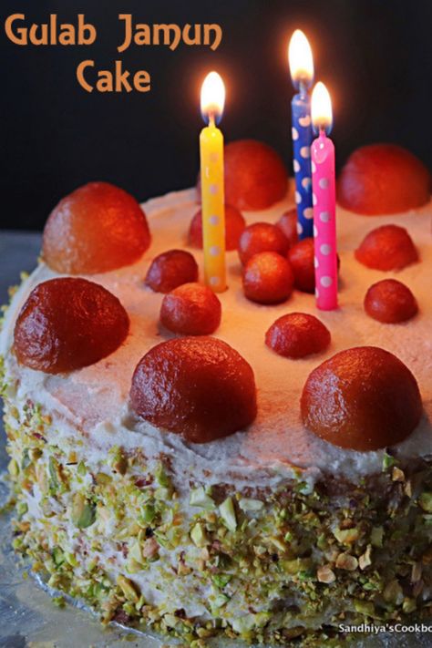 Gulab Jamun cake Gulag Jamun, Gulab Jamun Cake, Indian Cake, Butter Cream Frosting, Rose Flavored, Gulab Jamun, Indian Dessert Recipes, Delicious Cake Recipes, Cardamom Powder