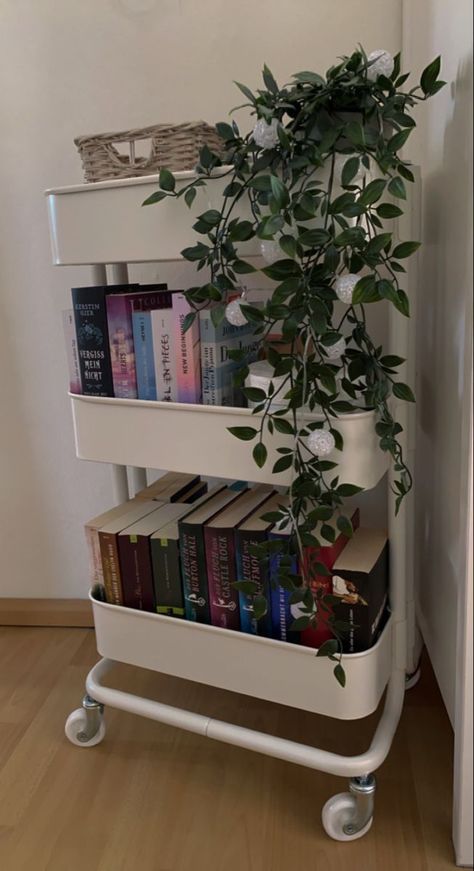 Tool Shelves, Makeup Bathroom, Book Carts, Storage Utility, Bookshelf Inspiration, Book Cart, Bookshelves In Bedroom, Storage Trolley, Dorm Room Inspiration