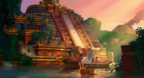 Scott Wills, The Road To El Dorado, Road To El Dorado, Animation Schools, Mayan Art, Bg Design, Golden City, Dreamworks Animation, Animation Background