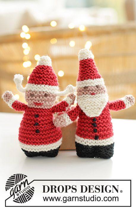 Hello Santa / DROPS Baby 46-21 - Free knitting pattern Christmas Knitting Projects, Hello Santa, Christmas Knitting Patterns Free, Magazine Drops, Drops Baby, Santa Patterns, Christmas Stocking Pattern, Christmas Applique, Christmas Calendar