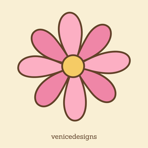 Pink Flower Design Clipart Pink Flowers Clipart, Pink Cute Flower, Flower Flat Design, Flower Flat, Graphic Design Elements, 2d Design, Flower Svg, Flower Clipart, Cute Flower