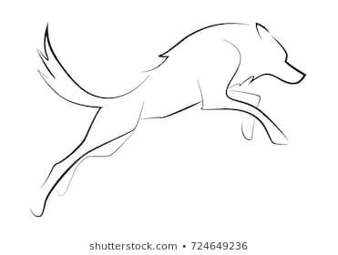 Running Wolf Drawing, Running Wolf Silhouette, Tiny Wolf Tattoo Simple, Animal One Line Drawings, Single Line Wolf Tattoo, Wolf Line Tattoo, Minimal Wolf Tattoo, Wolf Line Drawing, Jumping Wolf