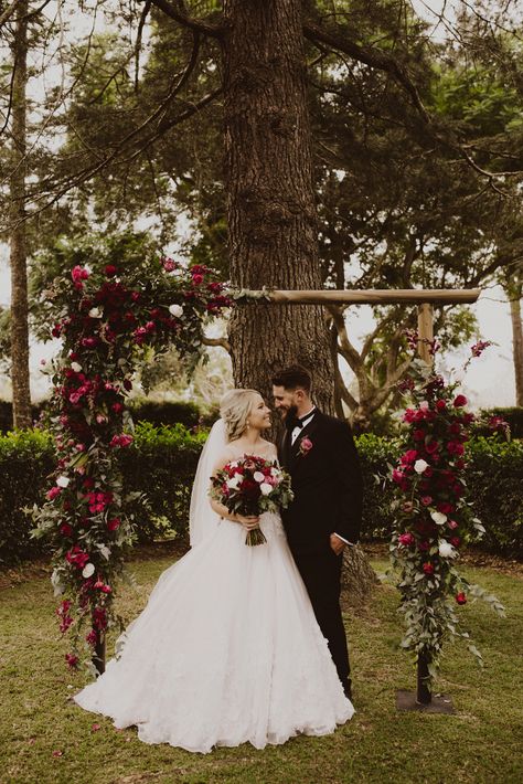 A romantic and rustic wedding with blush pink and raspberry red at the beautiful Gabbinbar Homestead in Queensland. Classic Wedding Details, Romantic Wedding Colors, Homestead Wedding, Romantic Theme Wedding, Romantic Rustic Wedding, Red Wedding Theme, Romantic Wedding Receptions, February Wedding, Polka Dot Wedding