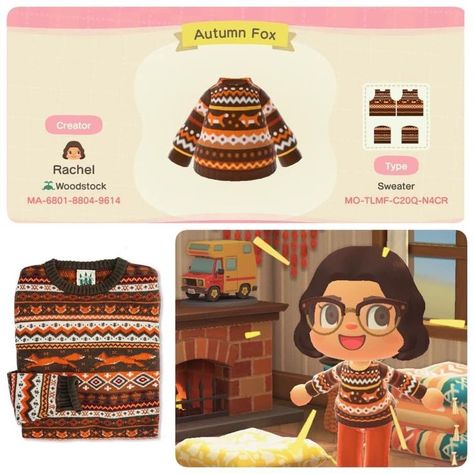 Cottagecore Animal Crossing, Fox Sweater, Animal Crossing Wild World, Qr Codes Animal Crossing, Animal Crossing Pocket Camp, Sewing Stuffed Animals, New Animal Crossing, Animal Crossing Game, Fox Design