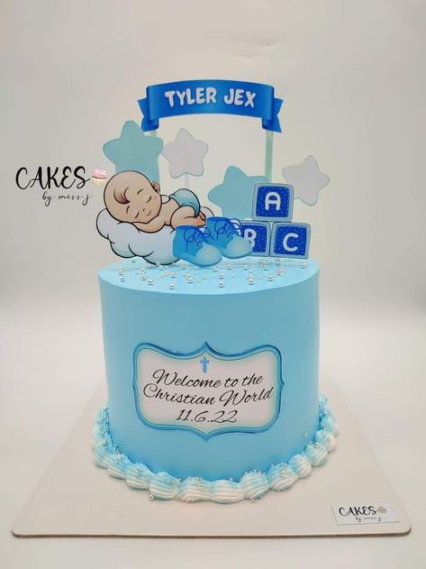 Baptismal Cake Topper Printable, Christening Cakes For Boys, Baptismal Cake Boy, Baptism Cake For Boy, Christening Cake For Boy, Naming Ceremony Cake, Christening Cake Designs, Baby Mickey Mouse Cake, Toper Cake