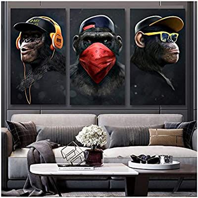 Monkey Wall Art, Three Monkeys, Monkey Art, Contemporary Art Painting, Wall Art Wallpaper, Music Wall Art, Hur Man Målar, Arte Animal, Animal Wall Art