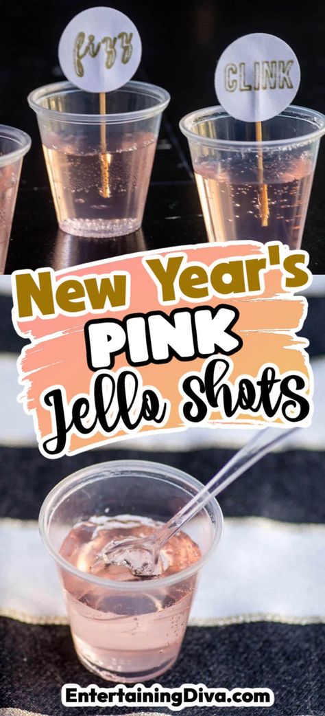 New Year's Eve Pink Jello Shots and Jello Shots Cosmo Jello Shots, Pink Champagne Jello Shots, Prosecco Jello Shots, Champagne Jell-o Shots, New Year’s Eve Jell-o Shots, Moscato Jello Shots, New Years Eve Jello Shots, New Years Jello Shots, Pink Alcoholic Drinks For A Party