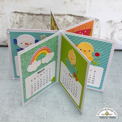 My Happy Place: Doodlebug Design: Petite Prints Desk Calendar Handmade Desk Calendar, Diy Desk Calendar, Scrapbook Calendar, Creative Calendar, Calendar Craft, Diy Calendar, Mini Calendars, Craft Desk, Doodlebug Design