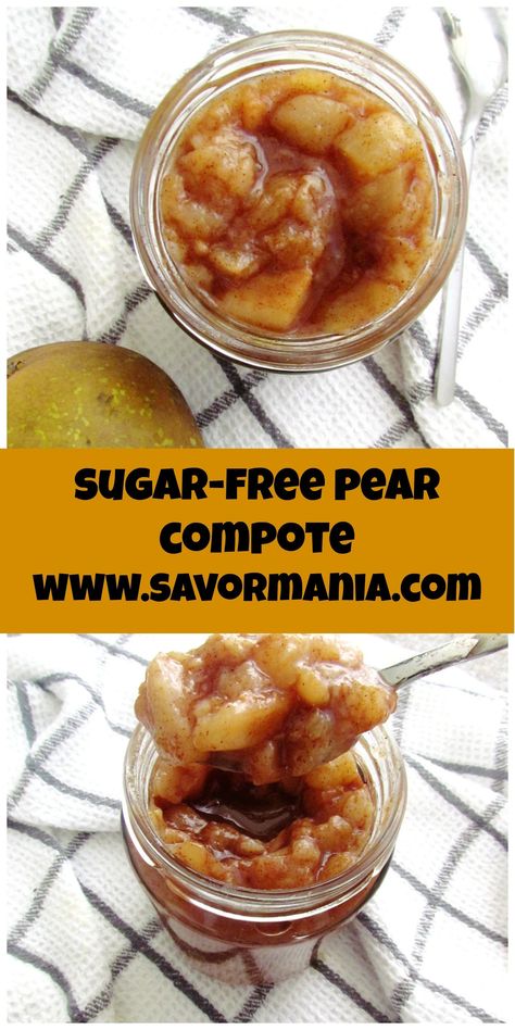 sugar-free pear compote Freeze Herbs, Pear Compote, Compote Recipe, Fruit Compote, Oatmeal Pancakes, Pear Recipes, Dinner Bell, Fruit Dishes, Vegetable Drinks