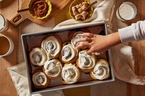 Gingerbread Cinnamon Rolls with Cream Cheese Frosting  Recipe | King Arthur Baking Gingerbread Cinnamon Rolls, King Arthur Recipes, Cinnamon Rolls With Cream Cheese, Cinnamon Rolls With Cream, Soft Gingerbread, Breakfast Pastry, King Arthur Baking, Holiday Bread, Yeast Breads