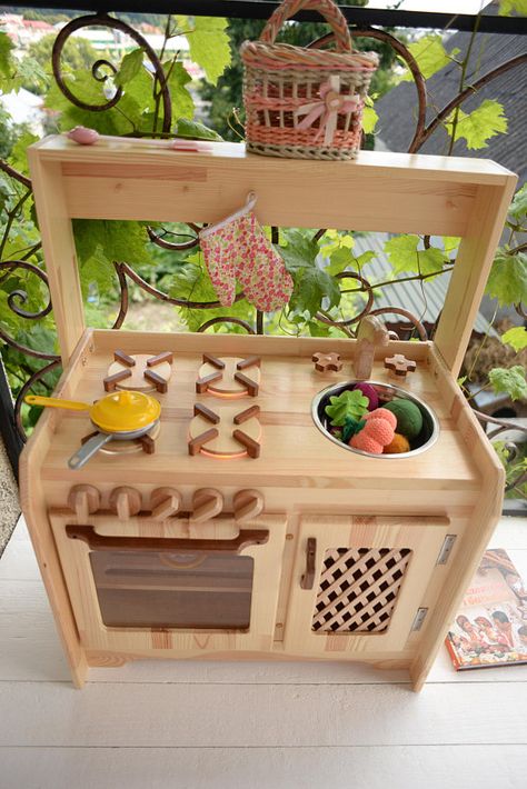 Playhouse Kitchen, Toddler Play Kitchen, Mud Kitchens, Diy Kids Kitchen, Wooden Toy Kitchen, Pretend Kitchen, Wooden Play Kitchen, Kids Play Kitchen, Play Kitchen Sets