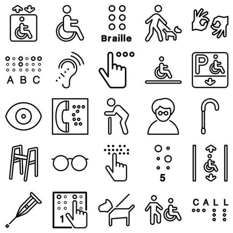 Best Physical Disability Illustrations, Royalty-Free Vector Graphics & Clip Art - iStock Disabilities Tattoo, Accessibility Illustration, Accessibility Design, School Creative, Physical Disabilities, Book Illustration Art, Inclusive Design, Greeting Card Template, Visual Aids