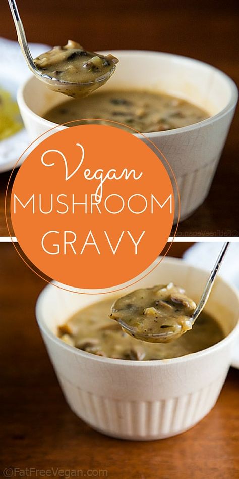 Vegan Mushroom Gravy, Mushroom Gravy Recipe, Vegan Gravy, Vegan Holiday Recipes, Vegan Mushroom, Vegan Thanksgiving Recipes, Mushroom Gravy, Vegan Sauces, Gravy Recipe