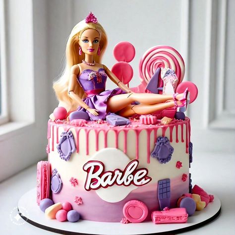 Barbie themed party dessert ideas - #BarbieCake - #BarbieThemedCake - #PinkPerfection - #CakeGoals - #BarbieParty - #SweetTreats - #CakeDecorating - #BarbieInspired - #FondantCake - #CakeArt - #BarbieFan - #CakeLove - #BarbieTheme Barbie Bday Cake, Barbie Treats, Barbie Cake Ideas, Party Dessert Ideas, Girls Birthday Cakes, Cake Designs For Kids, Barbie Birthday Cake, First Birthday Balloons, Minnie Mouse Birthday Cakes