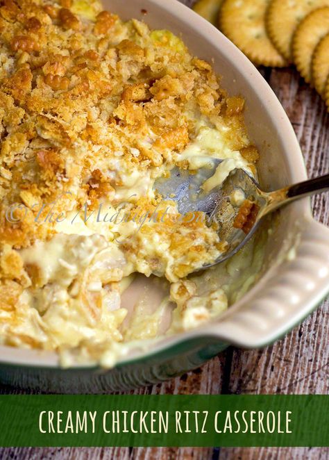 Creamy Chicken Ritz Casserole | bakeatmidnite.com | #chicken #casserole #ritzcrackers Recipes Only Please, Dinner Recipes For 2 People, Chicken Casserole Recipes Ritz Crackers, Recipes Using Ritz Crackers, Cooked Chicken Casserole, Chicken Ritz Casserole, Recipes With Ritz Crackers, Ritz Casserole, Chicken Ritz