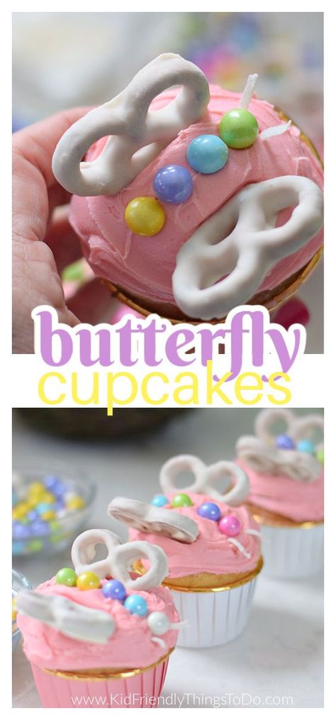 Dessert For Kids, Butterfly Snacks, Cupcake Recipes For Kids, Chocolate Butterflies, Butterfly Themed Birthday Party, Spring Cupcakes, Butterfly Cupcakes, Cupcakes Recipes, Kid Cupcakes