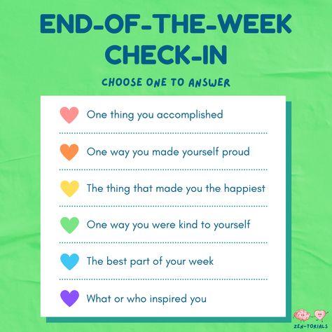 End Of The Week Check In, End Of Week Check In, Mental Health Activities, Social Emotional Learning Activities, Morning Message, Health Activities, Learning Tips, Interactive Posts, Health Tools