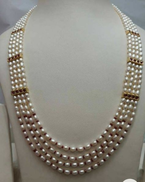 Pearls Jewelry Indian, Pearl Mala Designs, Pearls Mala, Pearl Mala, Gold Pearl Jewelry, Pearl Jewelry Design, Gold Jewelry Simple Necklace, Jewelry Set Design, Pearl Necklace Designs