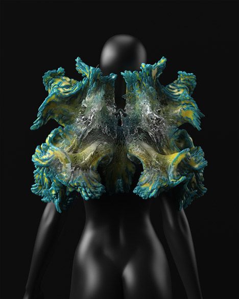 Neri Oxman Stratasys Neri Oxman, 3d Printing Fashion, Emma Peel, Parametric Architecture, Classical Elements, Iris Van Herpen, Generative Design, Body Adornment, 3d Fashion