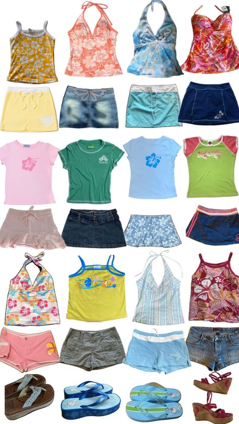 2000s Beach Aesthetic, The Early 2000s, Beach Aesthetic, Early 2000s, Beach Trip, Clothes