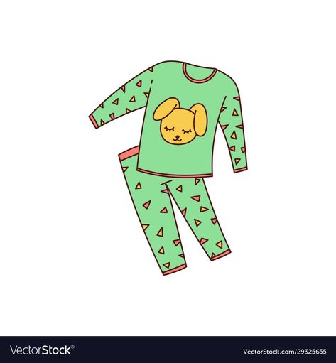 Drawing Pajamas, Tab Wallpaper, Green Pajamas, Cartoon Pajamas, Background Night, Pajama Day, Easy Doodles, Element Design, Adventure Aesthetic