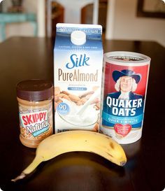 Quick Cooking Oats, Resep Smoothie, Peanut Butter Banana Smoothie, Nutribullet Recipes, Healthy Shakes, Paula Deen, Breakfast Smoothies, Smoothie Shakes, Peanut Butter Banana