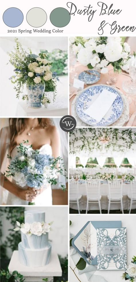 Wedding Color Schemes Spring, Wedding Theme Color Schemes, Wedding Color Scheme, Wedding Color Pallet, Wedding Color Combos, Green Wedding Colors, Light Blue Wedding, Spring Wedding Colors, Blue Themed Wedding