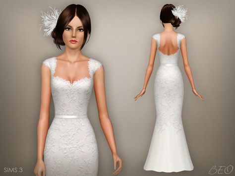 BEO's Wedding dress 48 Sims 3 Wedding, Hair Gown, Sims Dress, Slim Wedding Dresses, Sims 3 Cc Clothes, Sims 4 Wedding Dress, Ts3 Cc, Sims 3 Cc Finds, The Sims 4 Pc