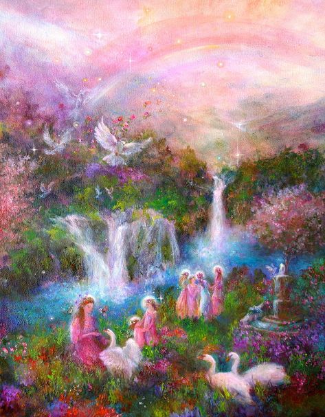 Rainbow Lake, Fairy Aesthetic, Fairytale Art, Wow Art, Foto Art, Arte Fantasy, Ethereal Art, Dreamy Art, Fairy Art