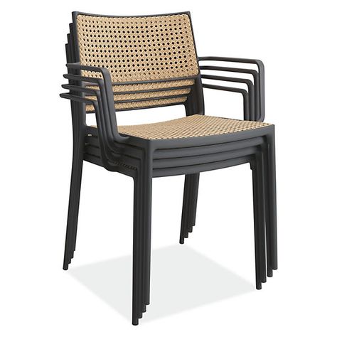 Room & Board - Plat Chair Black Outdoor Table And Chairs, Stackable Outdoor Chairs, Outdoor Dining Chairs Metal, Stackable Outdoor Dining Chairs, Woven Outdoor Dining Chair, Black Outdoor Dining Chairs, Condo Styling, Restaurant Chairs Design, Zen Backyard