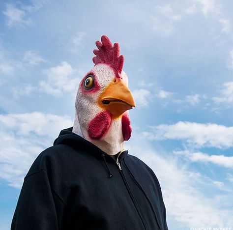 Chicken Humanoid, Chicken Mask, Rooster Mask, Manga References, Pig Mask, Rubber Chicken, Hotline Miami, Head Mask, Animal Portraits