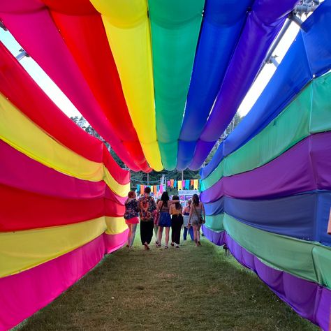 Colour tunnel at Big Love Festival in Monmouthshire, Wales Small Festival Stage, Small Festival, Love Festival, Festival Stage, Big Love, Wales, Festival