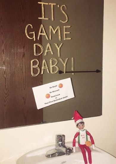 Elf On The Shelf Games Ideas, Elf On Shelf Football Ideas, Elf On The Shelf Ideas Potato Chips, Sports Elf On The Shelf Ideas, Elf On The Shelf Ideas Basketball, Wrestling Elf On The Shelf, Elf On Shelf Basketball Ideas, Elf On The Shelf Basketball Ideas, Soccer Elf On The Shelf Ideas