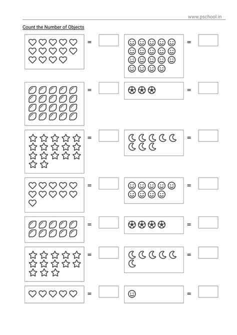 Counting Objects Worksheets 1-20, Counting Objects Worksheets, Year 1 Maths Worksheets, Worksheet For Nursery Class, Easy Math Worksheets, Lkg Worksheets, Counting Worksheets For Kindergarten, Kindergarten Math Worksheets Addition, Shape Worksheets For Preschool