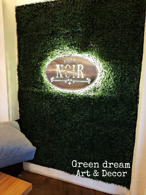 Grass Patch Wall Decor, Grass Wall And Neon Sign, Faux Grass Wall With Neon Sign, Flower Wall With Neon Sign Grass, Grass Sign Wall, Green Grass, Dream Art, Art Decor, Green