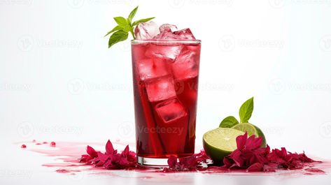 Iced Hibiscus Tea, Hibiscus Iced Tea, Hibiscus Drink, Iced Tea Drinks, Drink Png, Hibiscus Plant, Flyer And Poster Design, Hibiscus Tea, Graphic Designs