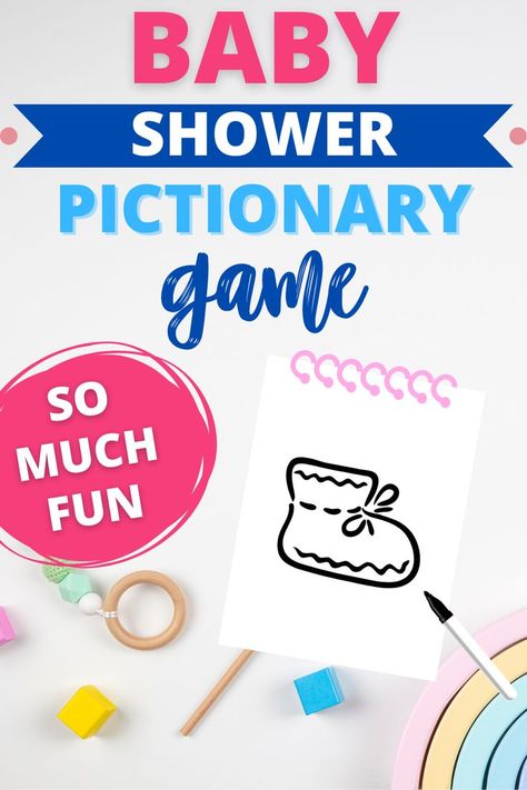 Baby Shower Pictionary, Pictionary Words, Ice Breaker Game, Rainbow Games, Ice Breaker Games, Fun Baby Shower Games, Rainbow Baby Shower, Ice Breaker, Fun Baby