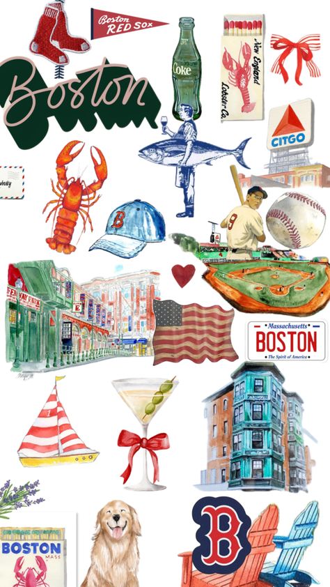 Boston Aesthetic Wallpaper, Iphone Background Art, Boston Aesthetic, Cute Ankle Tattoos, New Yorker Covers, Cute Summer Wallpapers, City Drawing, Great Tattoos, Summer Wallpaper