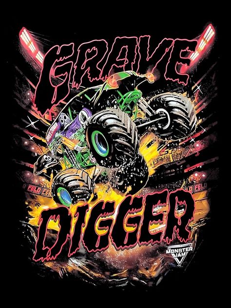 Grave Digger Aesthetic, Grave Digger Character Design, Monster Truck Mural, Sonny Barger, Monster Jam Grave Digger Wallpaper, Lens Flare Photoshop, Monster Truck Art, Big Monster, Nascar Shirts