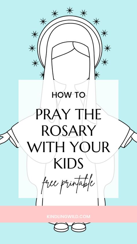 Free Rosary Printables, Rosary Activities For Preschool, Rosary Lessons For Kids, Rosary Coloring Page Printables, Rosary For Kids Printable, Hail Mary Prayer For Kids Free Printable, Rosary Activities Catholic, Free Catholic Printables Children, Catholic Sunday School Activities